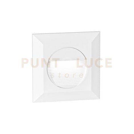 GES2120N- SEGNAPASSI BIANCO A LED IN ALLUMINIO E VETRO 4000K 200LM 3W AD INCASSO