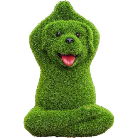 Statue Grüne beflockte wetterfeste Harzfigur Garten Zen