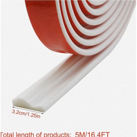 Moulure murale décorative - Moulure murale autocollante - 3,2 cm x 5 cm - 1 pièce - Blanche
