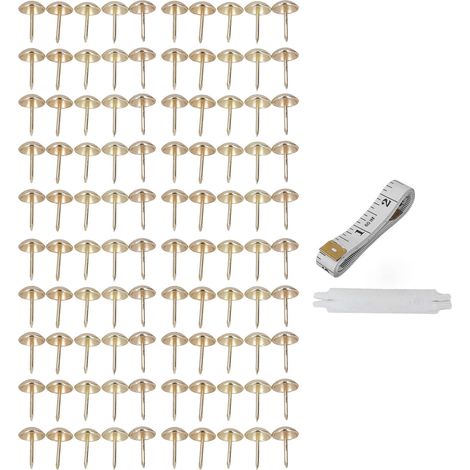 100 Clous Décoratifs Antiques pour Meubles, Têtes Dorées, Rembourrage et Décoration Intérieure (1/5)