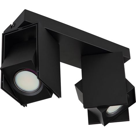 Plafonnier double spot noir mat 2x GU10 (1/5)