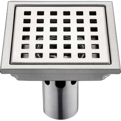 Grille de sol en acier inoxydable 15x15 cm DN50 pour salle de bain et toilettes – déodorant anti-insectes (1/5)