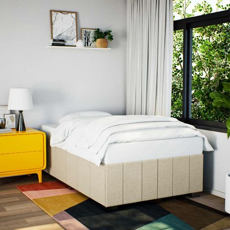 Estructura de cama sin colchón tela crema 120x190 cm vidaXL (1/5)