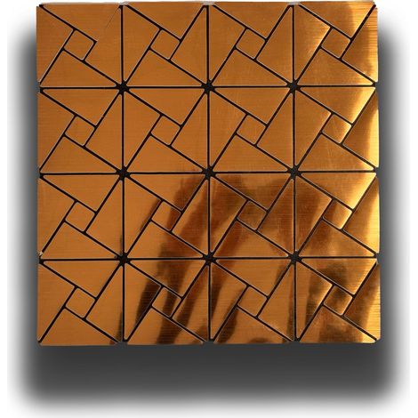 Piastrelle 3D Autoadesive in PET acustiche e isolanti 30x30cm (4mm spessore) TRIANGOLI ORO