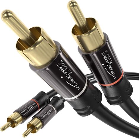 Câble Cinch 2,75 m, câble audio stéréo 2 x 2 Cinch résistant et d'une qualité sonore brillante (câble coaxial, câble RCA/HiFi (1/5)