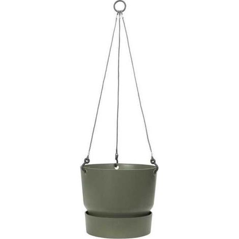 ELHO Pot de fleurs a suspendre Greenville 24 - Exterieur - O 23,9 x H 20,3 cm - Vert feuille