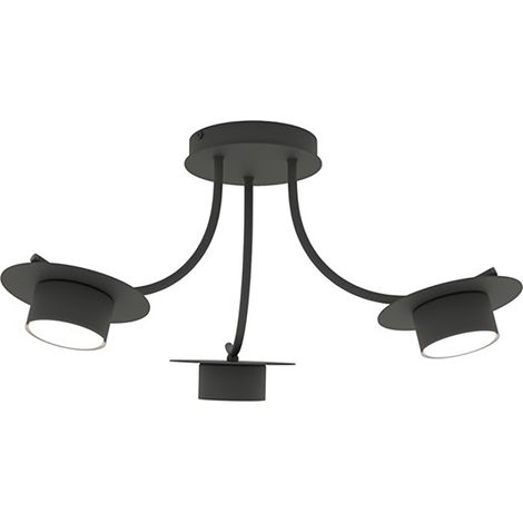 Plafoniera Moderna Giunone Acciaio Nero 3 Luci Gx53 Ip20 (1/5)