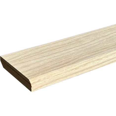 Lot de 5 Plinthes Plaquées Chêne MDF Arrondi, L.2,23 m x l.7,8 cm x Ep.14 mm (1/5)