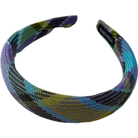 Bandeau rembourré à carreaux pour femme, large bandeau léger et antidérapant, idéal pour l'automne et l'hiver.-E (1/5)