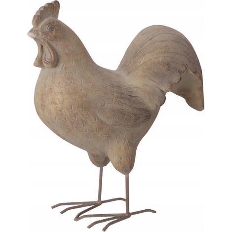 Progarden Figura de gallina en cemento gris resistente