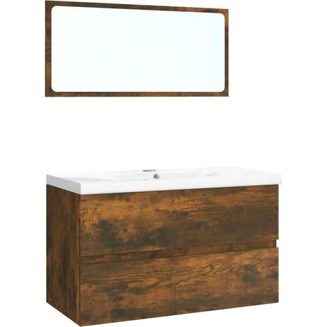 Meubles de salle de bain Chêne fumé Bois d'ingénierie (1/5)
