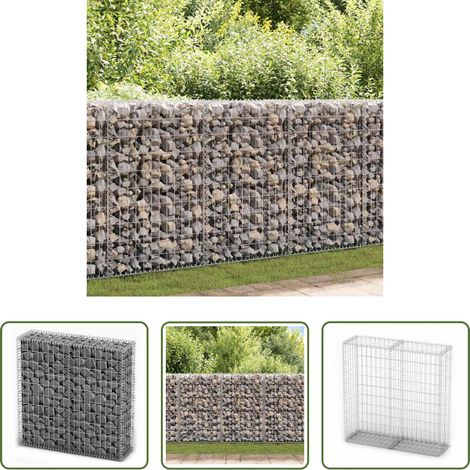 vidaXL Gabion - Panier de gabion avec couvercle Fil galvanisé 100x100x30 cm (1/5)