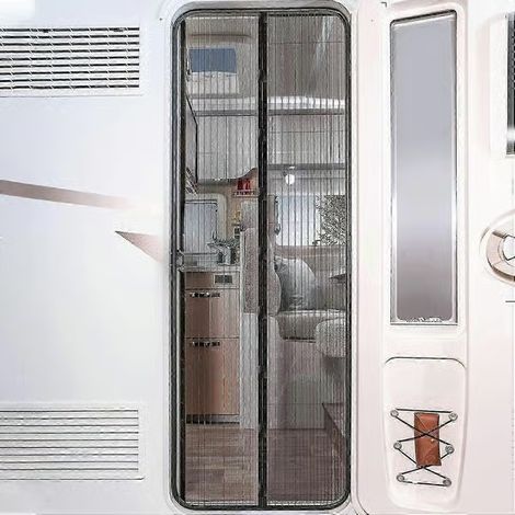 Moustiquaire magnétique pour porte 80 x 200 cm pour camping-car, caravane Édition 0625 (1/5)