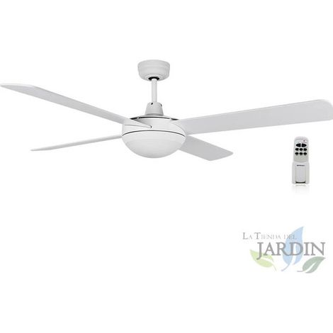 Ventilateur de plafond Orbegozo  Éclairage LED  Télécommande  4 pales  Blanc  Télécommande pour plus de confort