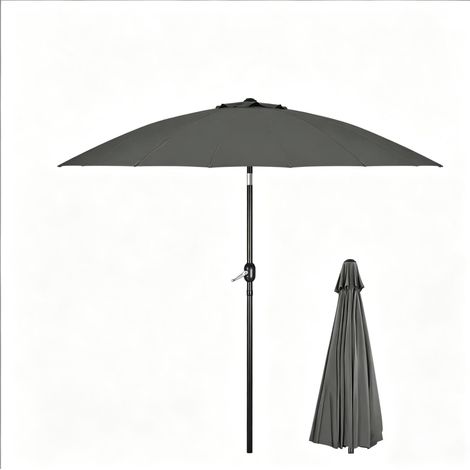 CHICFURN Ombrellone da terrazza inclinabile 273 x 261 cm grigio scuro, senza base (1/5)