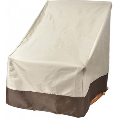 Housse de protection imperméable pour meubles d'extérieur, tissu Oxford, couleur café riz, 96,5 x 89 x 79 cm, adaptée aux chaises de loisirs, 1 pièce (1/5)