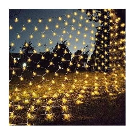 LED-Lichternetz mit 672 LEDs, 6 m x 4 m, 8 Modi, wasserdicht, geringer Stromverbrauch, einstellbare Intensität, ideal für Hochzeitsfeiern, warmweißes Licht