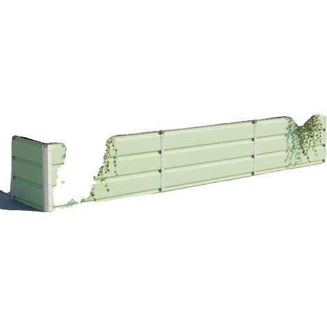 Pots de fleurs, design en forme de boîte, acier galvanisé durable, vert armée (1/2)
