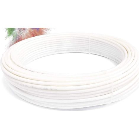 100-Meter-Rolle aus Polyamid-Schlauch. Größe 1/4". Hohe Festigkeit. Berstdruck 140 Bar. Farbe Weiß. (1/2)