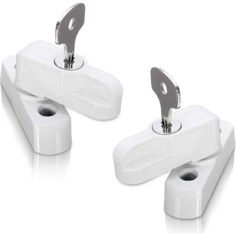 Bloqueurs de portes et fenêtres pour portes et fenêtres, y compris les portes-fenêtres, bloqueurs de châssis pour portes et fenêtres à double vitrage (lot de 2, blanc) (1/5)