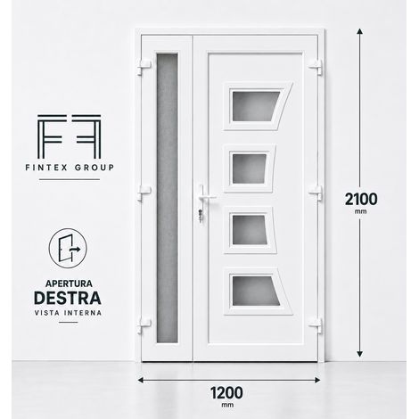 Fintex Porta d'ingresso IN PVC 2 ANTE M.1 1200x2100 APERTURA TIRARE A DESTRA VISTA INTERNA- CONSEGNA IN 30 GIORNI (1/3)