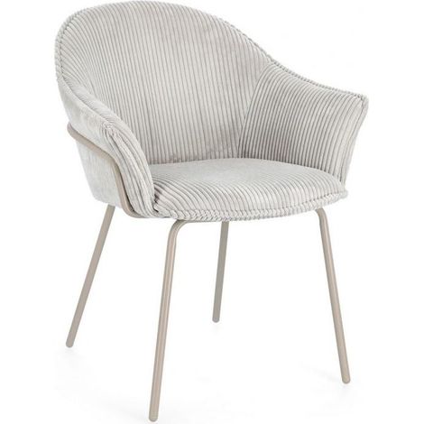 Sedia Girevole con Braccioli Acciaio Nero Moderna - FIONA - Colore: Grigio (1/5)