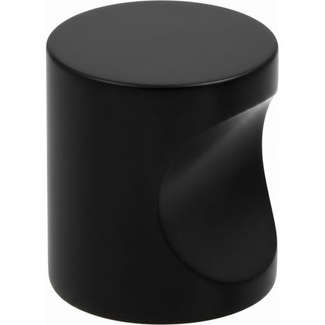 10 Pomelli per mobili in alluminio (Z.M.K) con tacca cilindrica COLORE: NERO ( 4 Misure )  Nero - 20x24 mm