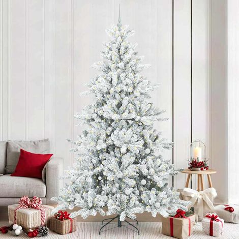 Künstlicher klappbarer Weihnachtsbaum Weiß 240 cm PVC und Stahl