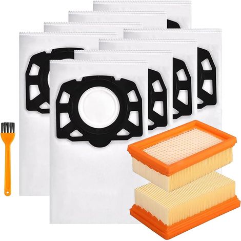 Ensemble de sacs d'aspirateur et de filtres HEPA pour Kärcher WD4 WD5 WD6 MV4 MV5 MV6 WD5P WD6P – compatible avec les accessoires Kärcher KFI 487, KFI 4410 aspirateur eau et poussière (1/5)