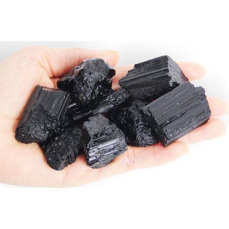 Tourmaline Noire Naturelle Pierre Brute de Protection Mineraux et Cristaux pour Meditation Litotherapie et Decoration