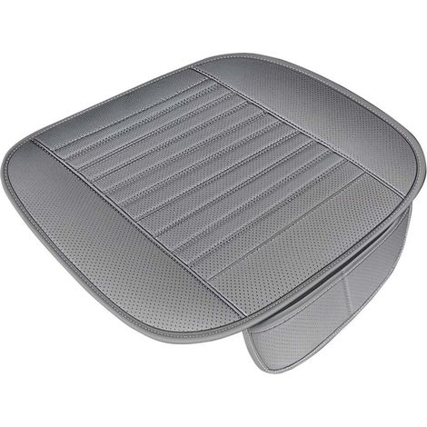 Coussin Voiture Siege Universel, Respirant Coussin de Siège de Voiture en Cuir & Coton, Housse Siege Car pour Plupart Voitures (Gris, 49x47cm) (1/4)