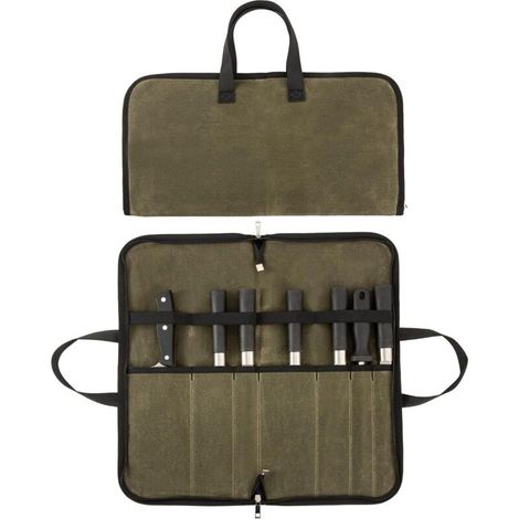 Étuis à couteaux robustes, pochettes à couteaux 4 compartiments, étuis à couteaux de chef avec poignées. Étuis à couteaux portables, parfaits pour les voyages en famille et le camping.
