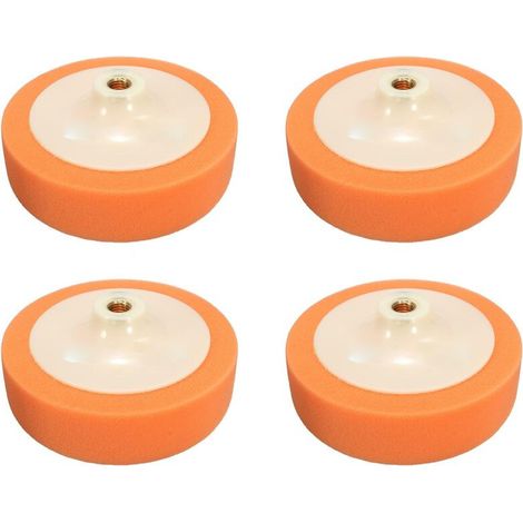 4 almohadillas de esponja para cabezal de pulido de coche de 150 mm para rosca M14 (1/4)
