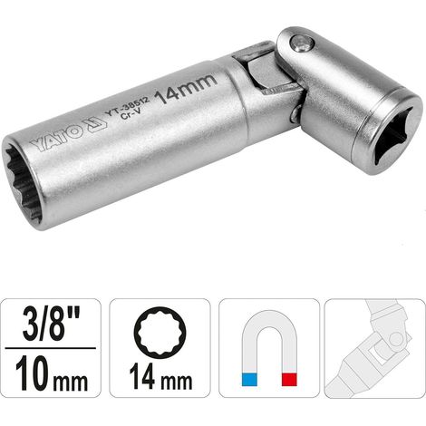 YATO ZÜNDKERZENSTECKSCHLÜSSEL 3/8" 14mm PT UNIVERSAL (1/5)