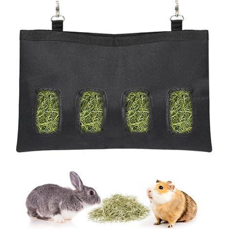 Four Hole Hay Dispenser  Automatic Feeding Bag for Small Animals  Freestanding Hanging System  Practical Solution for Cage (1/5)