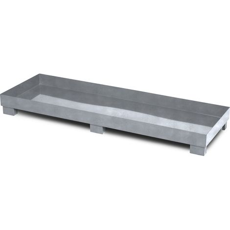 RR Industrietechnik Auffangwanne aus Stahl für 4x 200 Liter Fass ohne Gitterrost BxTxH 2400x800x240mm verzinkt