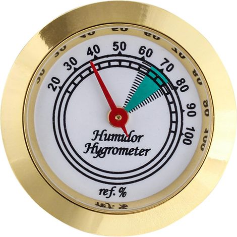 Hygromètre Analogique pour Humidificateur de Cigare, Accessoire pour Cave à Cigares, Métal et Verre, Mesure Haute Précision, Utilisation Conviviale (1/5)