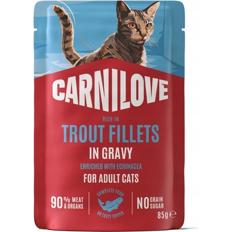 Sachet de nourriture humide pour chat adulte Carnilove Dinde et Truite en sauce 85 g (1/5)