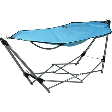 Amaca con Supporto in Metallo 240x80x75cm Blu