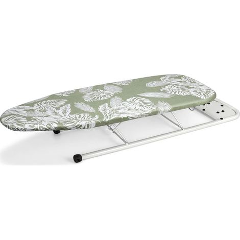 32x82cm Table à Repasser de Table avec Repose-Fer, Housse Résistante à la Chaleur avec Coussin en Feutre épais, Design Compact et léger,Blanc (1/5)