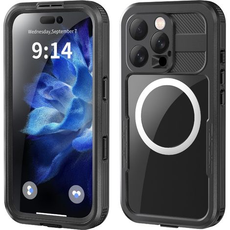 Funda impermeable IP68 para iPhone 16 Pro, Shellbox MagSafe, negra. (1/5)