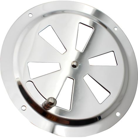 Grille de Ventilation Rond, Ouverture d'aération réglable Évent d'Aération en Acier Inox Entrée et évacuation d'air Grille de ventilation d'air d'échappement ronde Ø125mm (1/5)