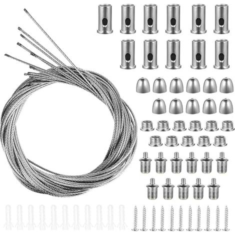 Stainless Steel Cable Pendant Light 1.5 mm x 1 m Stainless Steel Cable for LED Ceiling Panel Photo Hanging (1/2)