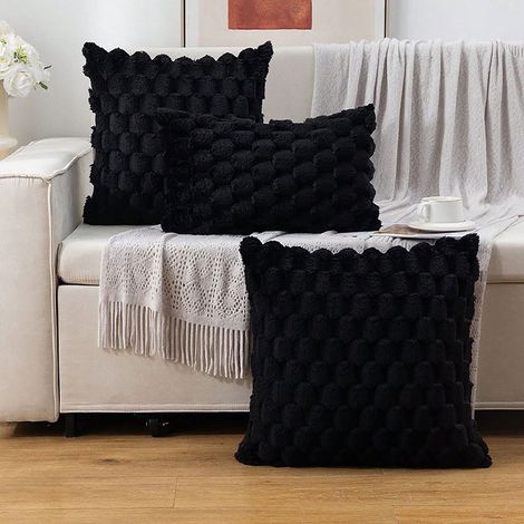 Housse De Coussin Lombaire - Velours PV - Fermoir Zip Intégré - Rembourrage Matelassé - Pour Canapé Bureau Ou Lit - 1 Pièce (1/5)