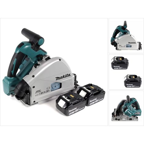 Sega a immersione a batteria Makita DSP 600 G 36 V (2x18 V) 165 mm brushless + 2 batterie da 6,0 Ah - senza caricabatterie (1/5)