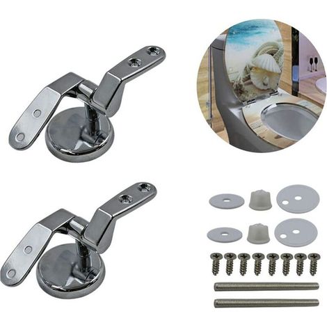 Befestigungsmaterial für WC-Deckel, WC-Deckelscharniere mit Schraubenzubehör (silber) (1/5)