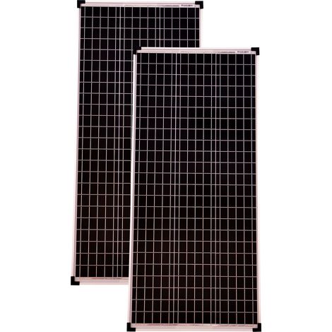 Solarmodule 2 Stück 100 Watt Mono 36V Solarpanel Solarzelle 1130x505x30 93098 (1/3)