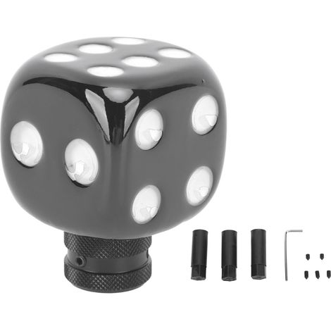 Pomello del cambio a forma di dado, leva del cambio in resina, pomello universale per la trasmissione adatto alla maggior parte delle auto, nero + bianco