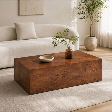 Aparador de MDF acabado nogal, mesa de centro minimalista versátil (1/5)