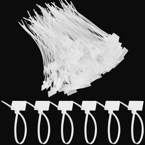 250 Pièces Plastique Serre-Câble,Nylon Câble Zip Liens,Multicolore Etiquettes Serre-Câbles,Étiquettes De Sécurité En Plastique,Autobloquantes Attaches De Câble Colorées, Pour Chaussures (white) (1/5)